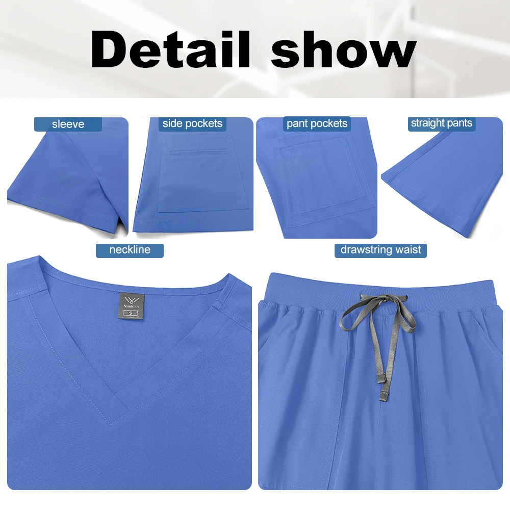 Seragam Medis Fashion Terbaru Set Scrub Perawat Seragam Bedah Wanita Kecantikan Gigi Perawat Kesehatan Dokter Pakaian Kerja Khusus