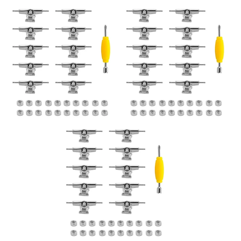 B24C-30 Pcs 29Mm Griffbrett Lkw Finger Skateboard Deck Mit Muttern Mit Schraubenschlüssel Schraubendreher Für Finger Skateboards