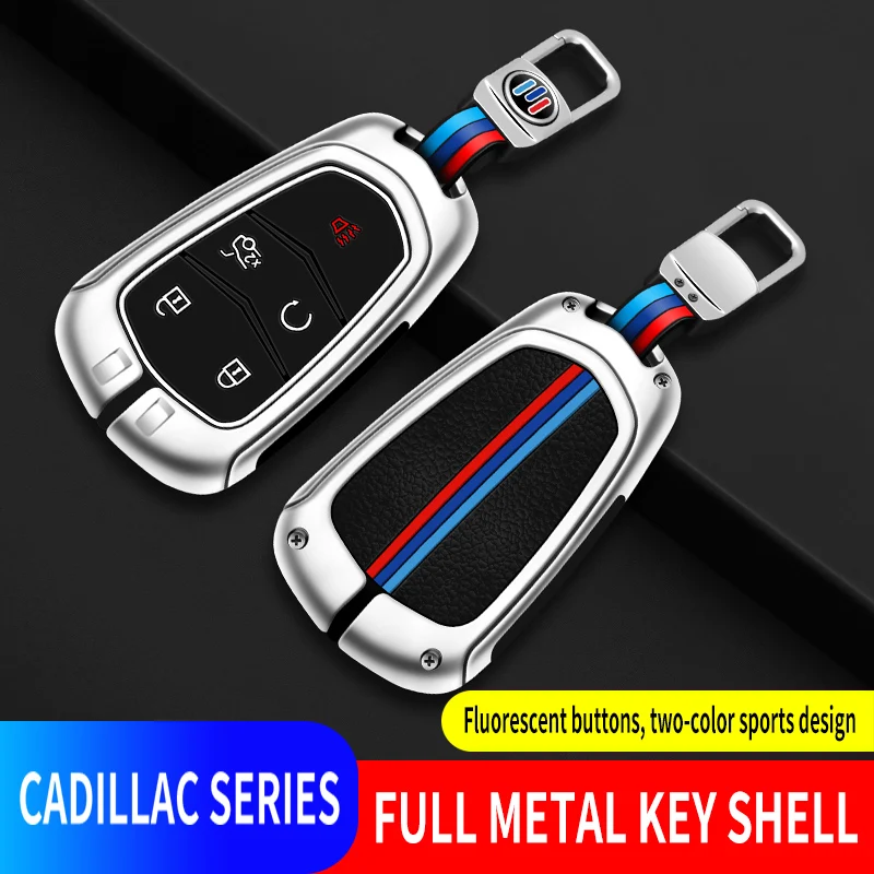 5 Buttons Car Smart Key Case Cover Protective Shell Fob for Cadillac XT4 XT5 XT6 CT4 CT5 CT6 XTS ATSL Escalade Accessories
