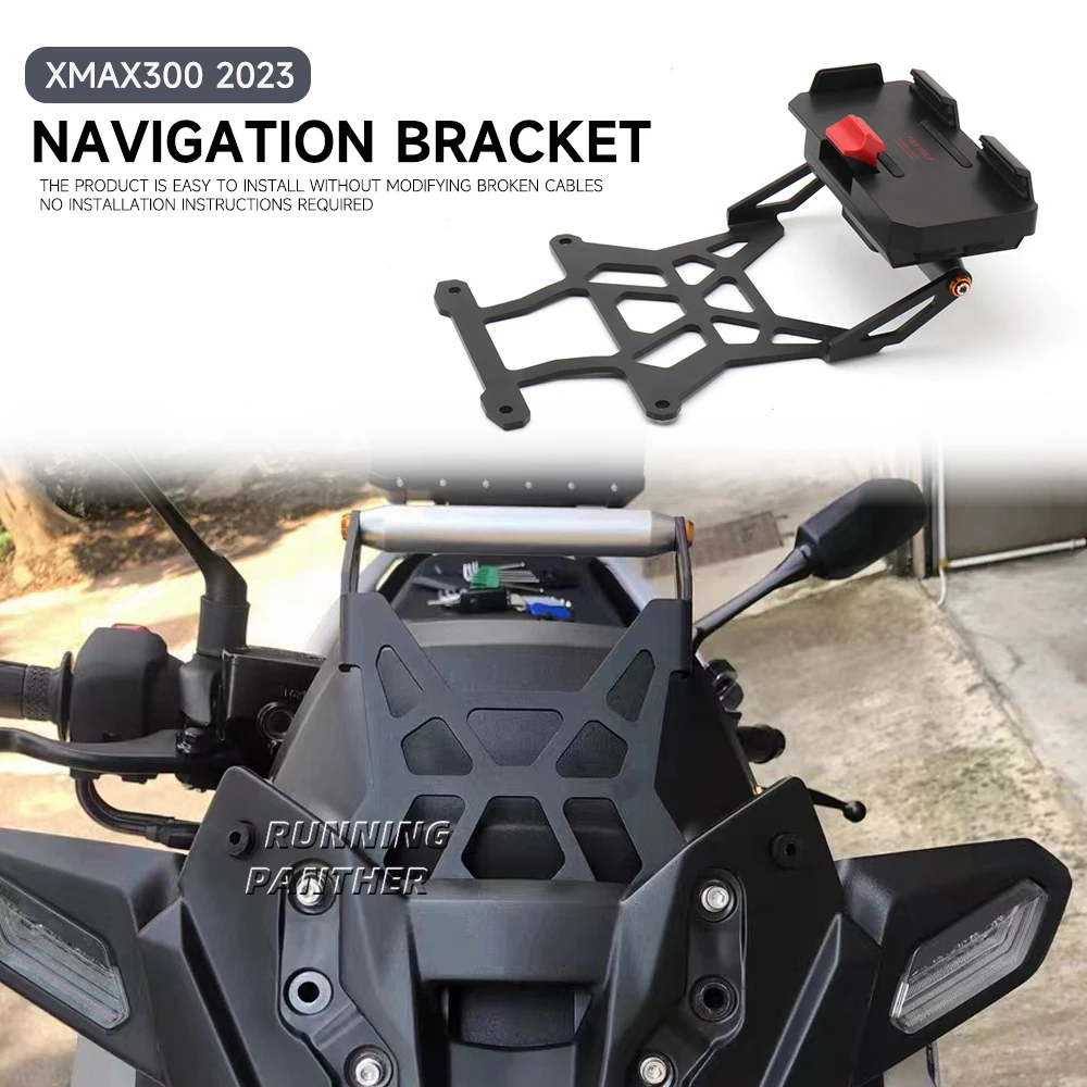 Motorcycle GPS Navigation Mounting Bracket Adapter Holder For YAMAHA XMAX 300 XMAX300 X-Max300 X-MAX 300 X-MAX300 2023-