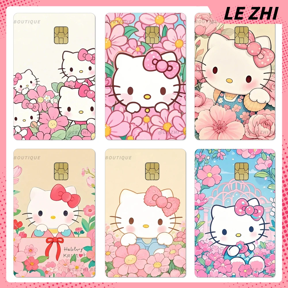 

1Pc Cartoon Anime Sanrio Hello Kitty Bank Card Pvc Sticker Diy Waterproof Protective Shining Rainbow Star Love Film Sticker