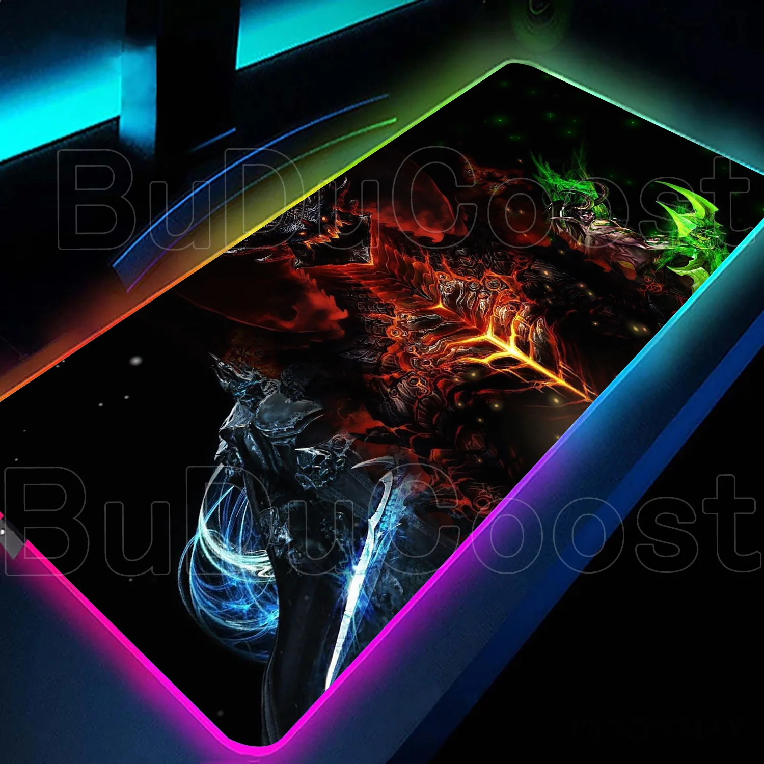 

HD World of Warcraft RGB Mouse Pad Computer Laptop Mouse Mat Large Mousepad Keyboard Table Mats Carpet Gamer Desk Play Lock Edge