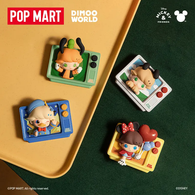 

Official Authentic Pop Mart Dimoo World Disney Mickey And Friends Fridge Magnet Blind Box Collectible Cartoon Figure Home Decor