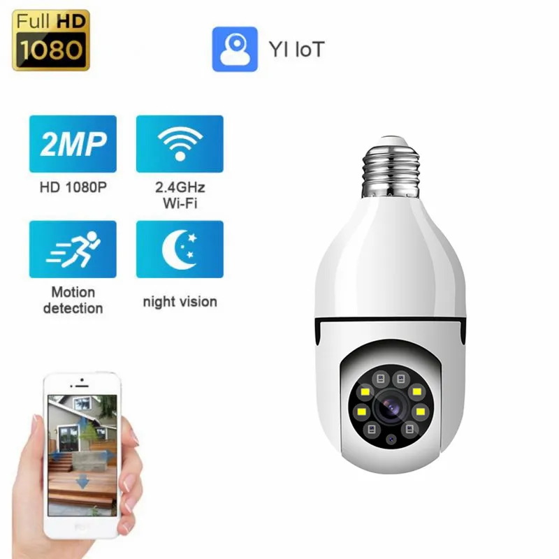 

ESCAM IP Camera 2MP E27 Bulb Full Color Wifi Indoor Mini Tuya Smart Home Surveillance Camera Security Baby Monitor Video Pet Cam