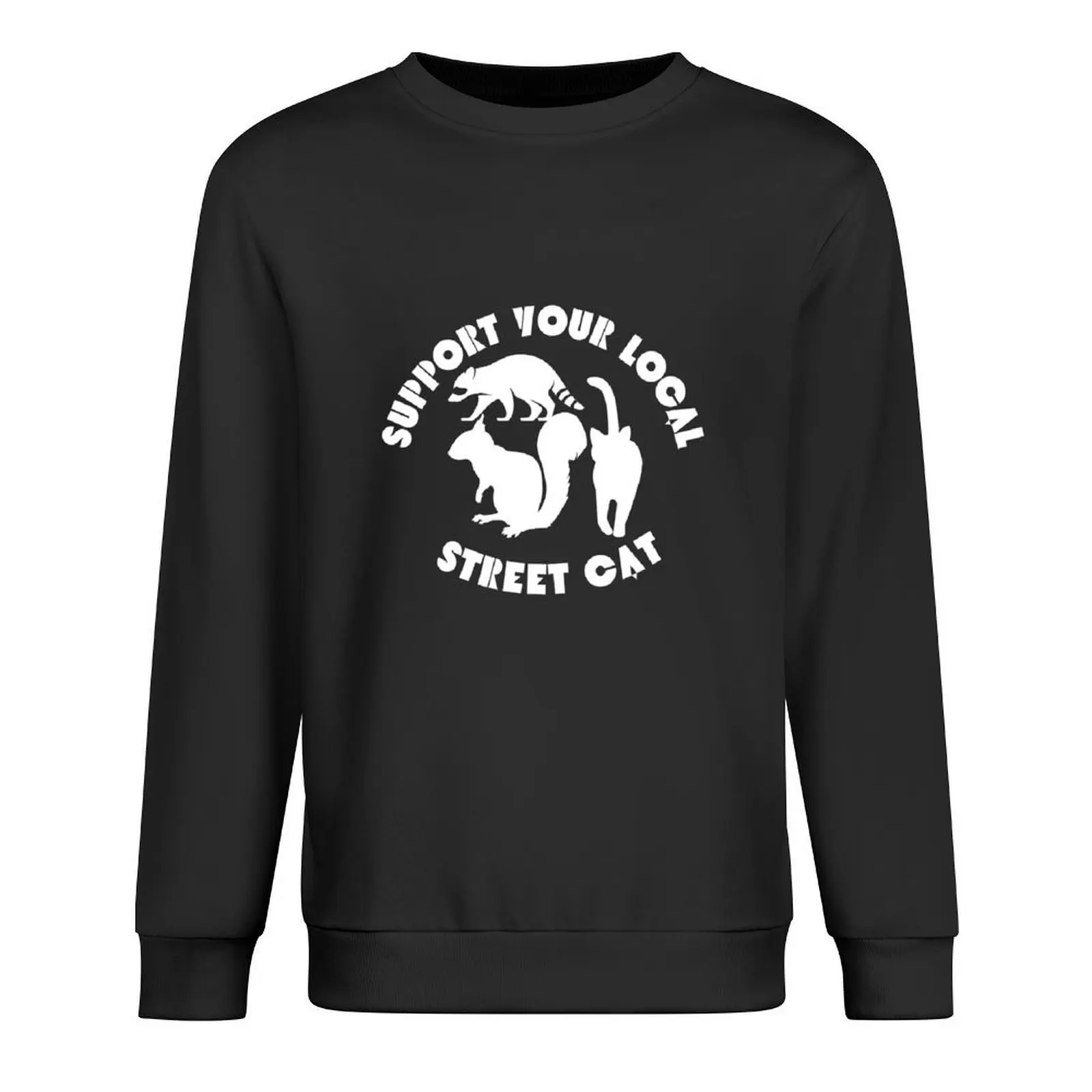 

Support your local street cat T Shirt Pullover korean style clothes men's coat male clothes sports sweatshirt man