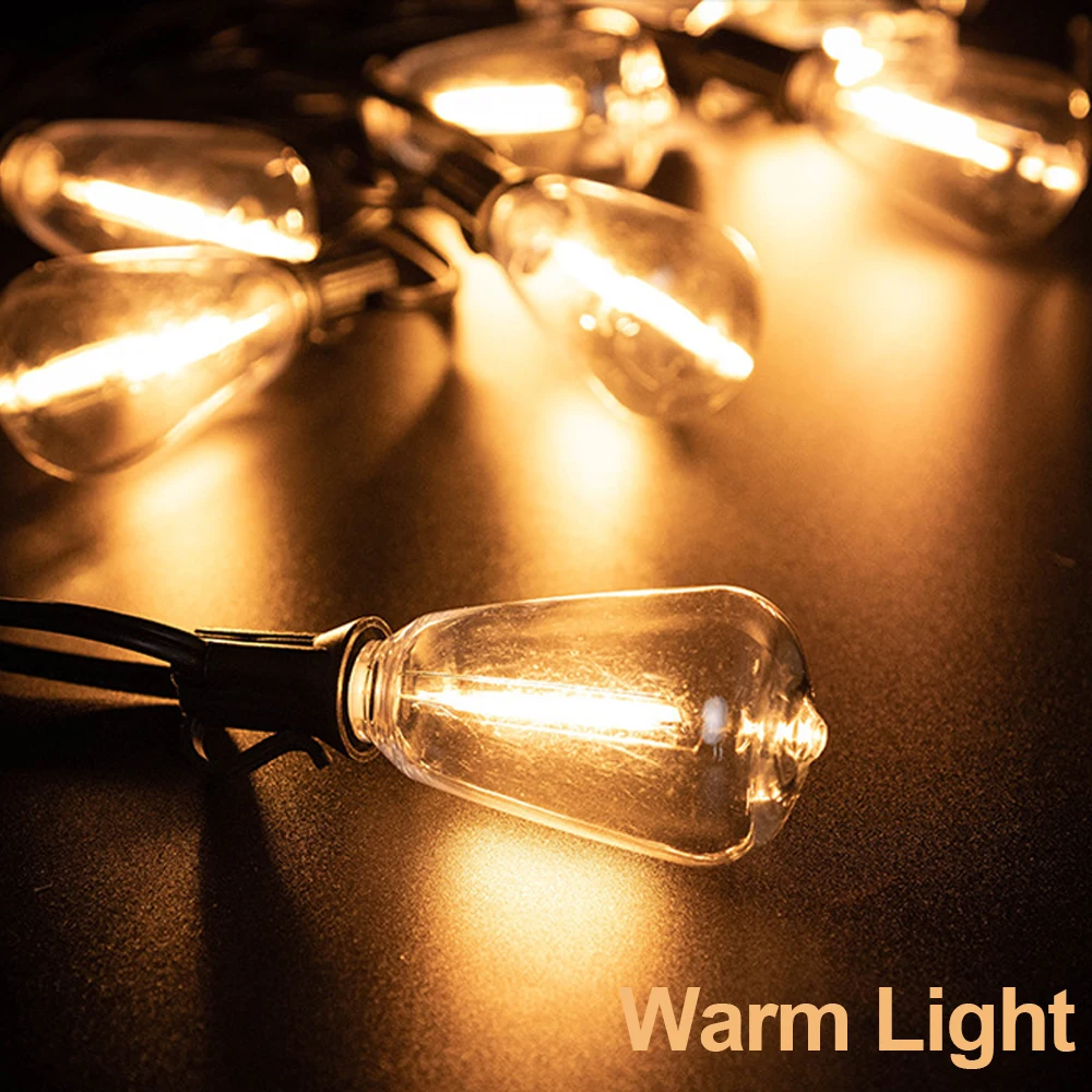 18M 30M ST38 LED-Außenlichterkette, bruchsicher, wasserdicht, 2200K Lichterkette für Weihnachtsbaum, Garten, Hochzeit, Dekorlampe – Detail 7
