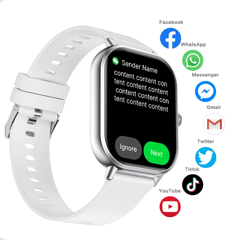 2024 2.01 ''Smart Horloge Bluetooth Oproep Muziek Spelen Smartwatch Fitness Klok Sport Waterdichte Horloges voor Mannen Vrouwen iPhone Android