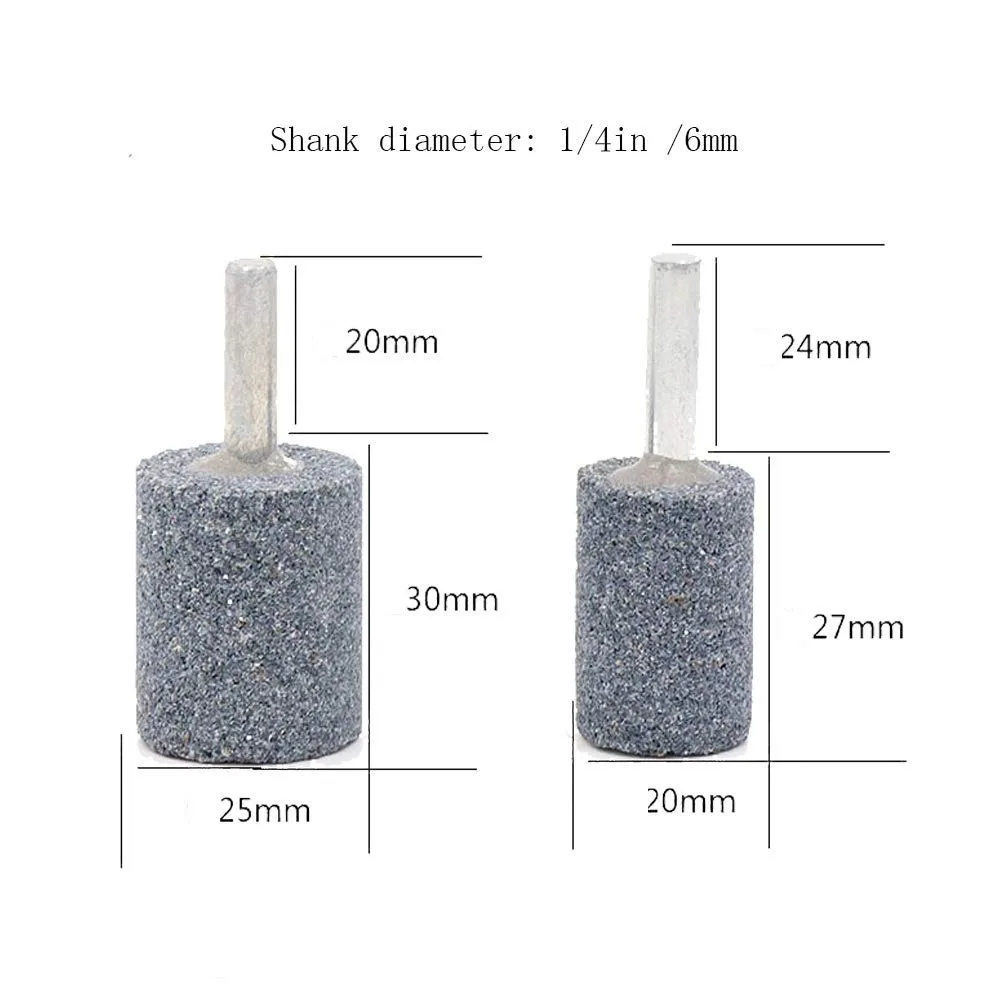 80 Grit 3 Shape Stone Point Abrasive Grinding Wheels Bit Set, 1/4" Mandrel for Rotary Tools view 3