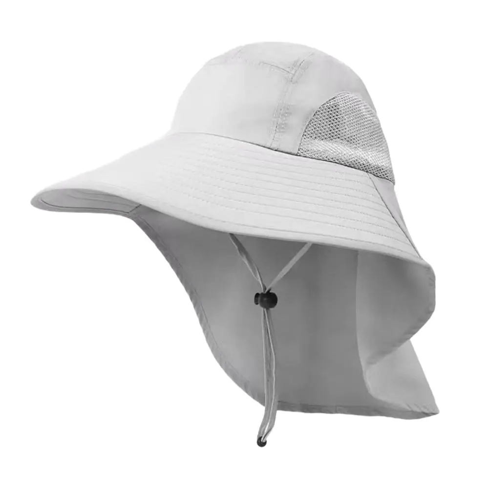 Outdoor-Sonnenhut mit breiter Krempe, Fischerhut mit Nackenschutz, UV-Schutz, Wander- und Campingmütze, verstellbar, für Sommer, Herren und Damen