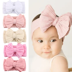 Solid Cable Bow Baby Headband for Child Nylon Layers Headwear Kids Elastic Turban Headwraps Newborn Boys Girls Hair Accessories