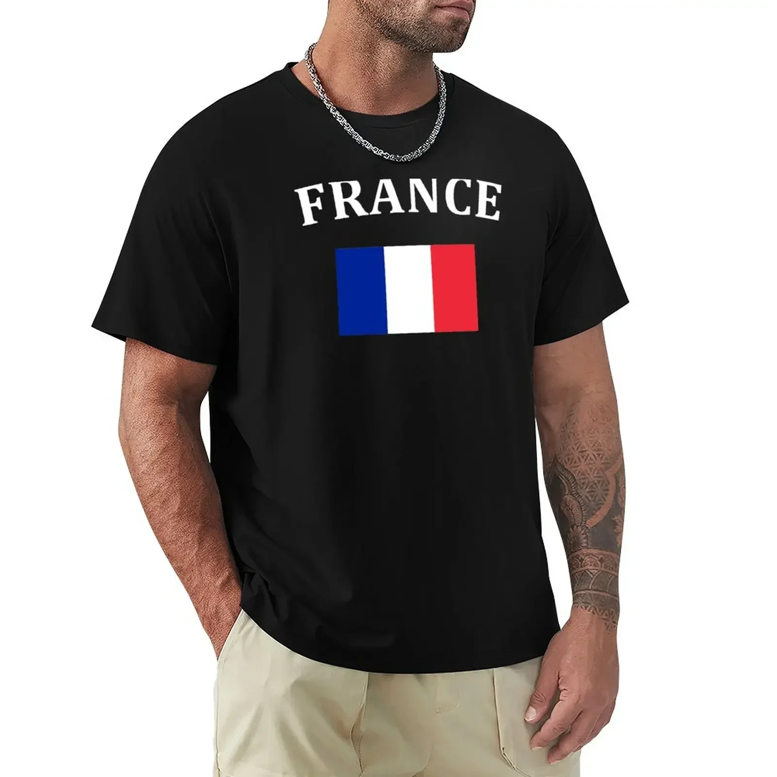 French Flag T-Shirt oversizeds Aesthetic clothing cute tops essential t shirt mens clothing
