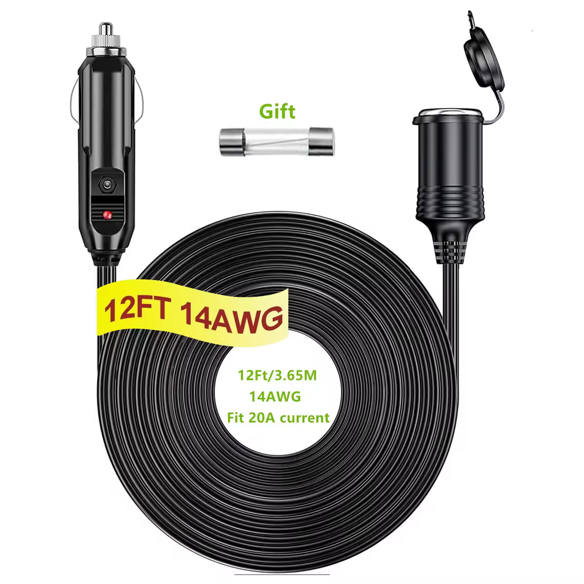 מותג רכב סיגריה קלה יותר חוט אביזרים לרכב 12v 24v 16awg מכונית כבל שקע כבל שקע