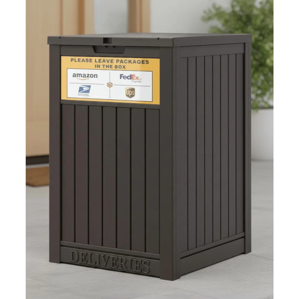 48 Gallon Outdoor Package Delivery Box with Lockable Lid, Waterproof Storage Container for Secure Parcel Drop-off