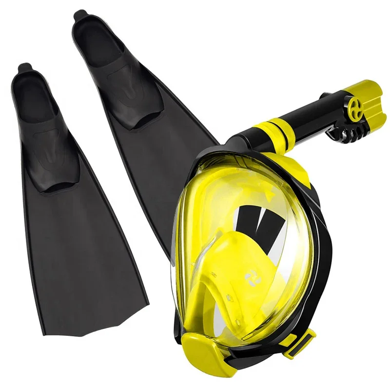 High Quality Food Grade Silicone Diving Equipment Swimming Camera Mount snorkeling diving Masks Fins Set