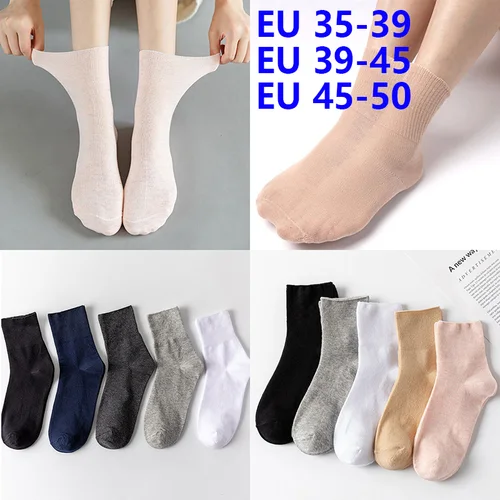 Imagen 1 del producto 5 pares de calcetines medios para diabéticos de algodón de calidad para mujer, cómodos, boca suelta, talla grande 48,49,50, calcetines para diabéticos para hombres mayores Meias