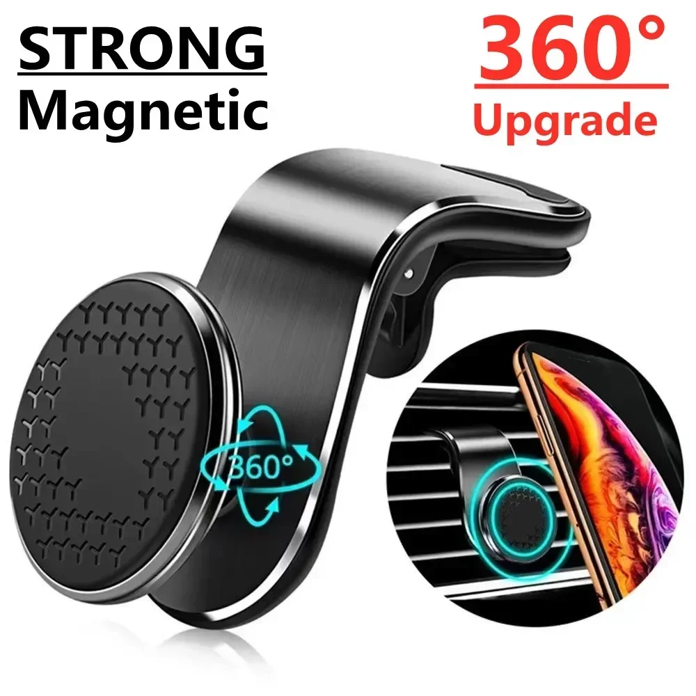 Magnetyczny uchwyt samochodowy na telefon Air Vent Clip Mount Mobile Cellphone GPS Support dla Xiaomi iPhone 15 14Huawei Samsung Phone Car Stand