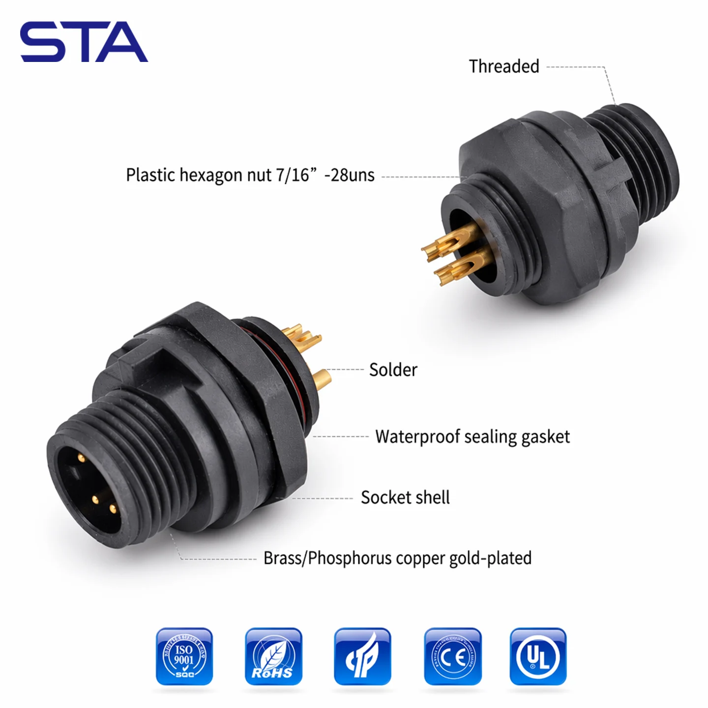 Equivalent ALTW ODS Plastic Waterproof Connector Male Female Front Rear Panel Mount PCB Socket  2 3 4 5 6 8 Pin