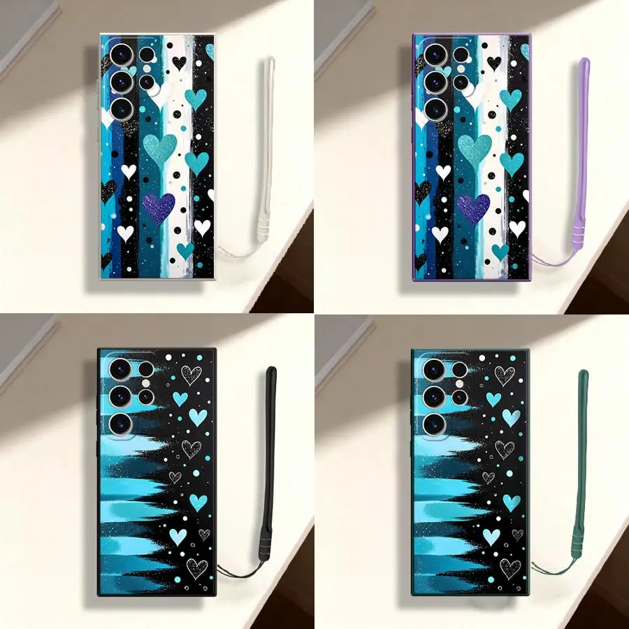 Case for Samsung Galaxy S26 Ultra S23 S21 Note 20 10 S25 Plus S20 FE S24 S22 Phone Cover Design Hearts Print