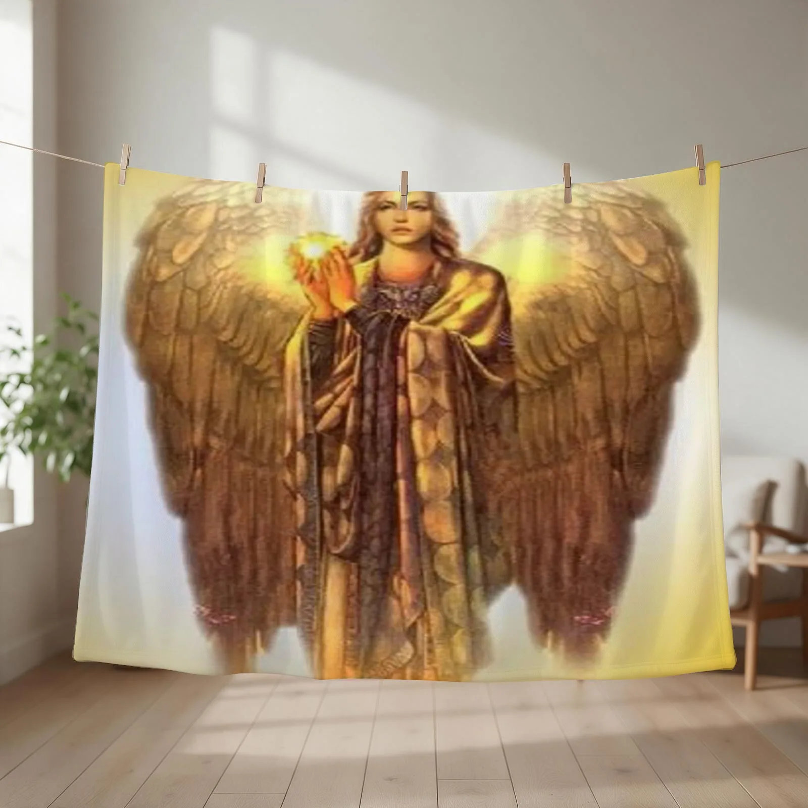 Archangel Uriel Throw Blanket couch cozy soft plush fuzzy picnic outdoor blanket