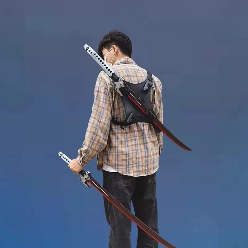 100cm/33.37in PU Samurai Sword Shoulder Strap Model Props Cosplay Kafka Game Peripherals Halloween Gifts Collectible Display Toy