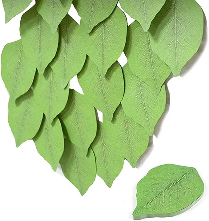 Leaf Sticky Notes Memo Pad, Creative Simulate Tree Leaf Paper Sticky Pads Nifty Label,Memo Notes,Self-Stick Note Pads(50 Pages)