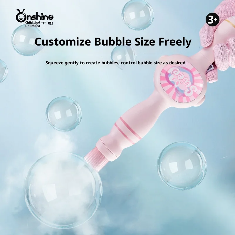 Espada de Burbujas Mágica Táctil Elástica, Pistola Automática de Burbujas, Estilo Ins, Juguete Rosa con Forma de Corazón para Niñas