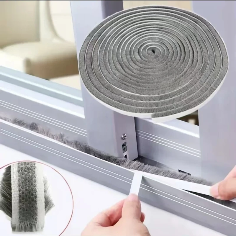 5/10/20 Brush Strip Self Adhesive Door Window Sealing Strip Home Door Window Sound Insulation Seal Film Door  Swal Weather Strip