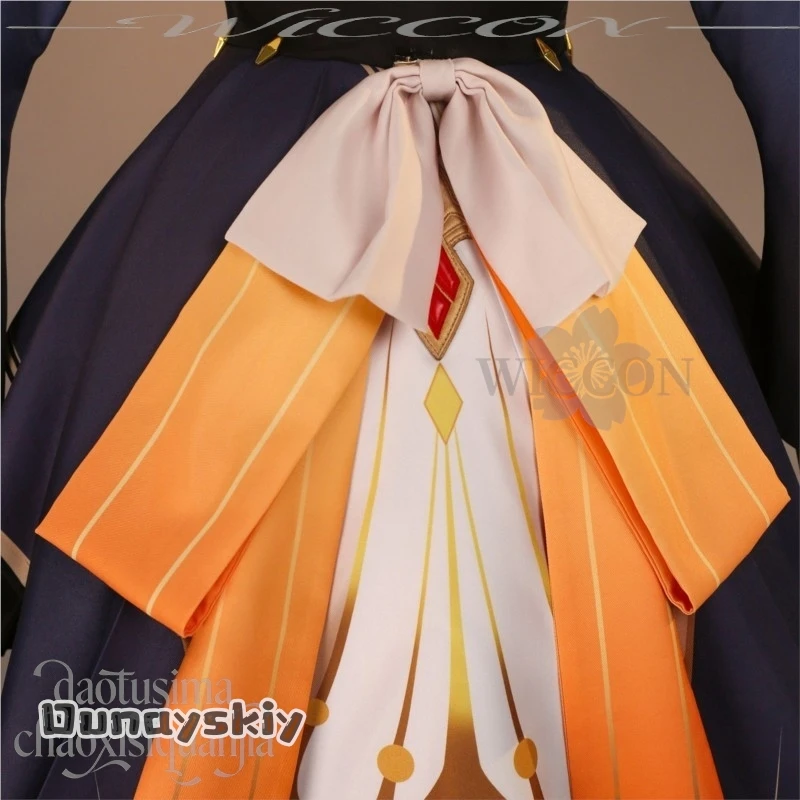 Am C S @ ماريونيت ساندرون تأثيري أنيمي لعبة جينشين تأثير زي الكلاسيكية لوليتا خارج الكتف فستان ريترو الباروكات هالوين #5