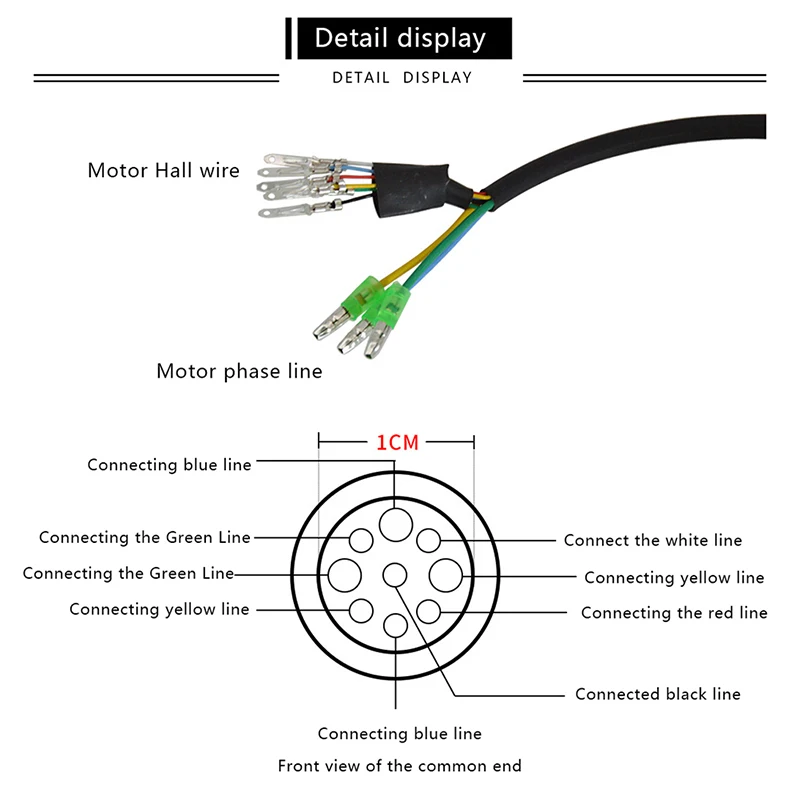 Cable de extensión de Motor de bicicleta eléctrica, conector hembra a macho, accesorios para e-bike, 9 pines, M6/M10