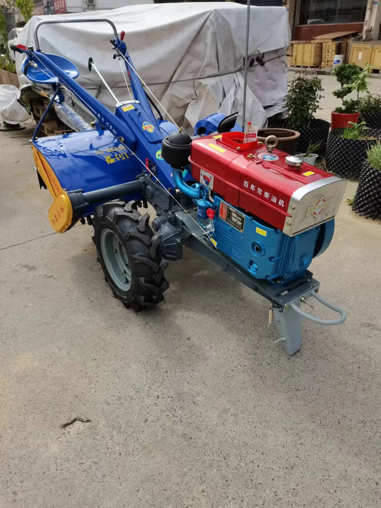 walk tractor tiller two wheel disc plough for walking tractor