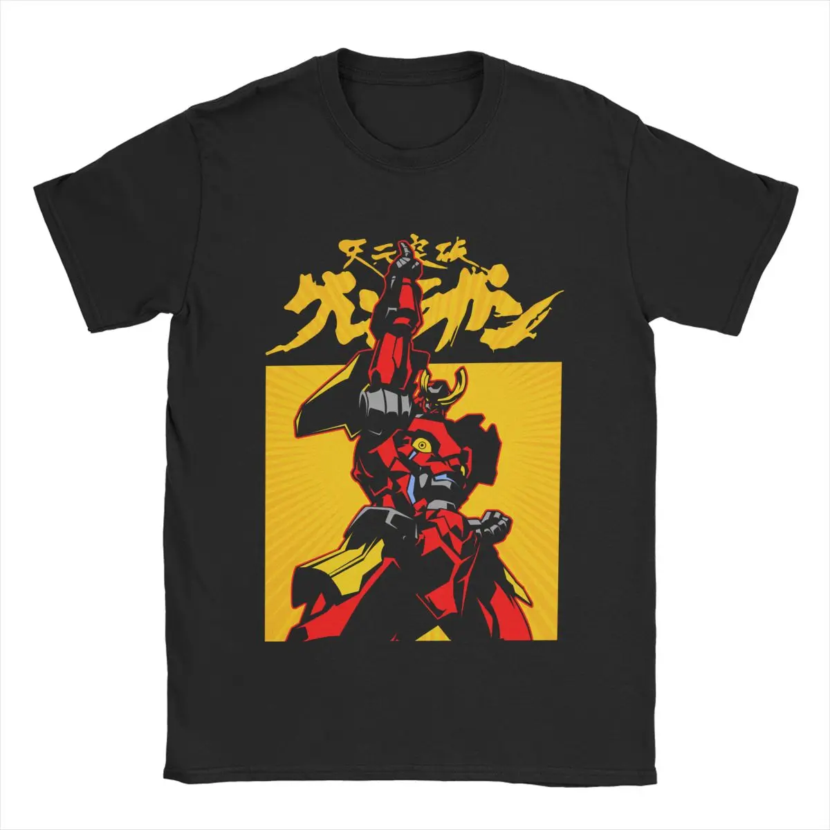 236 Gurren Cover vintage anime mecha Vintage kamina tengen toppa yoko 100% Cotton Short Sleeve T Shirts O Neck Clothing Gift