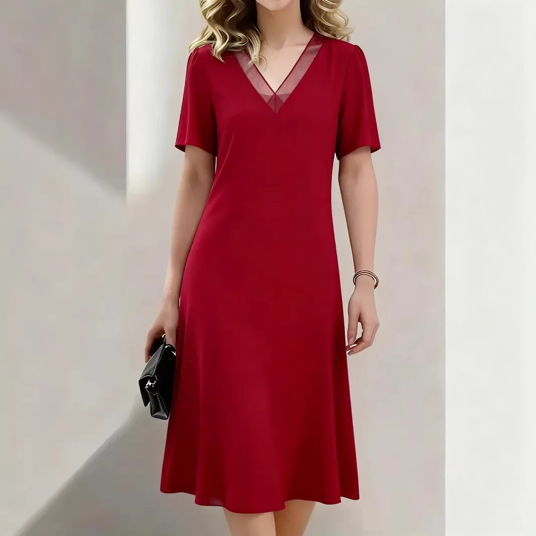 Women Loose V Neck Short Sleeve Midi Dresses Summer Casual Flowy Dresses Jumpsuit Playsuit Overall Matching Set