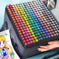 24-120 Colors Double Headed Oily Art Marker Pen Set for Draw Sketching Oily Tip Based Markers Graffiti Manga School Art Supplies