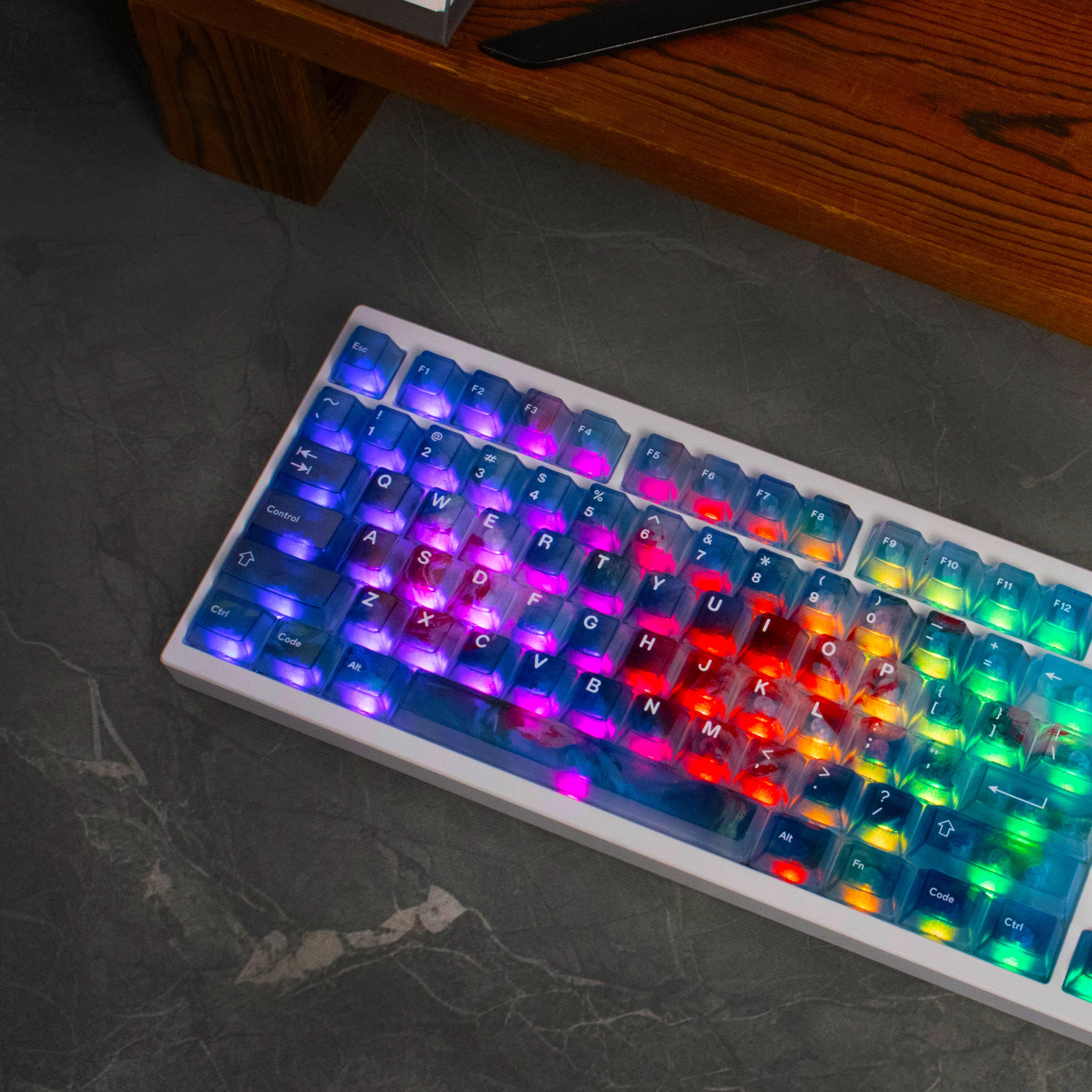 คีย์แคปแบบด้านโปร่งแสงลายกุหลาบ 122 คีย์ โปรไฟล์ Cherry สำหรับคีย์บอร์ดแมคคานิคอล MX Cherry