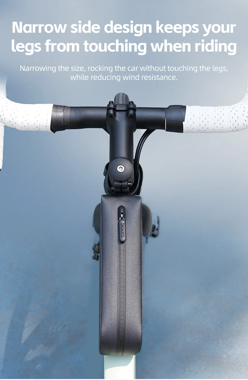 CXWXC Fahrrad-Tasche mit magnetischem Deckel, Oberrohrtasche mit Schrauben montiert und Riemen, Zwei-Wege-Installation, MTB, Rennrad, wasserdichte Frontrahmentasche – Detail 16