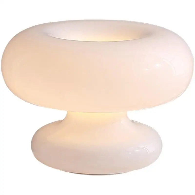 

French cream style donut glass table lamp bedroom girl high-end Bauhaus living room bedside simple table lamp
