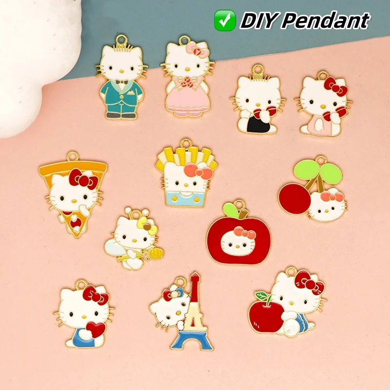hello kitty cute DIY accessories bags clothing keychain accessories head bracelet pendant bulk wholesale charms halloween women