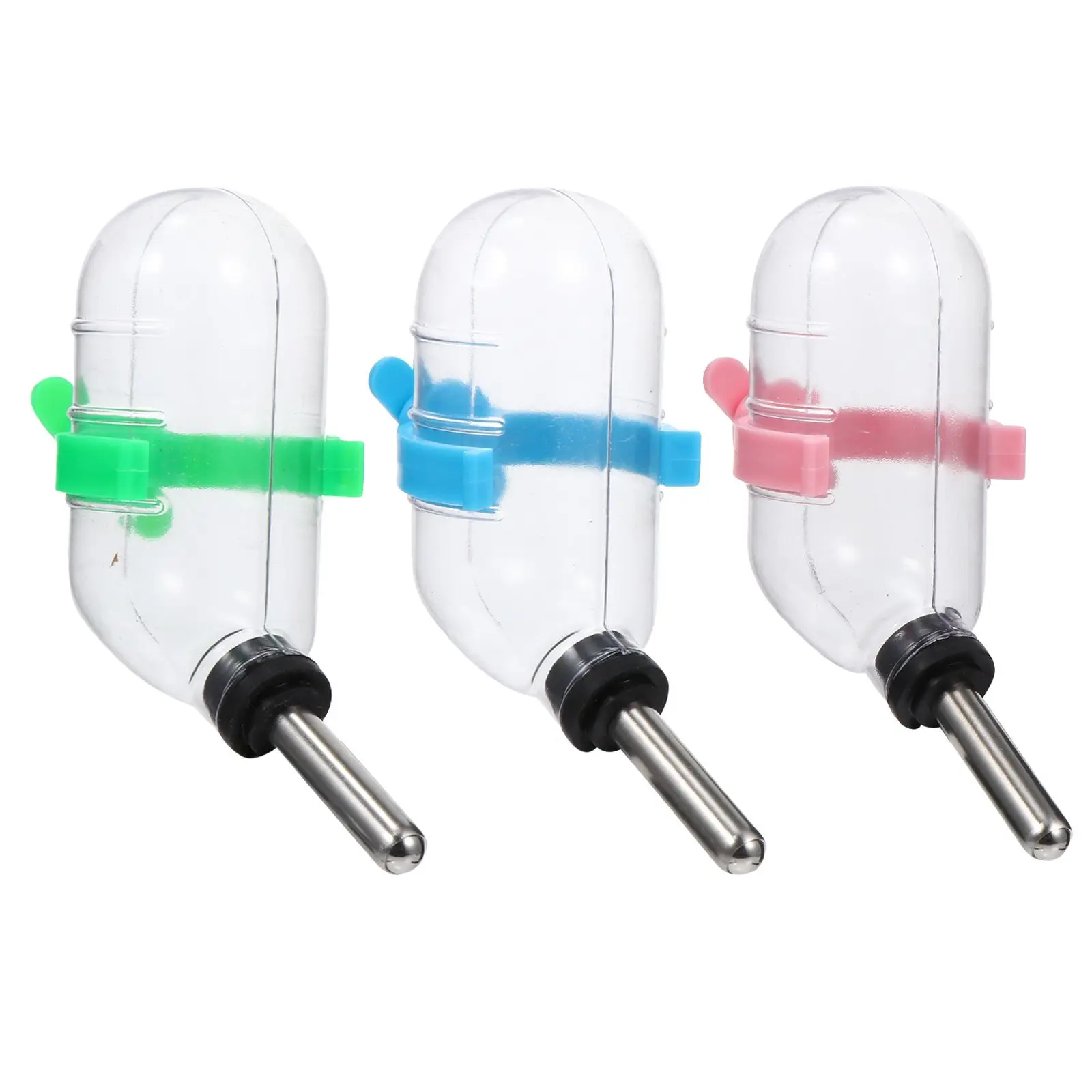 

3 Pcs Automatic Drinking Fountain 60ml Leak Proof Durable Water Feeder for Hamster Rabbit Small Pets Supplies Blue Pink Green