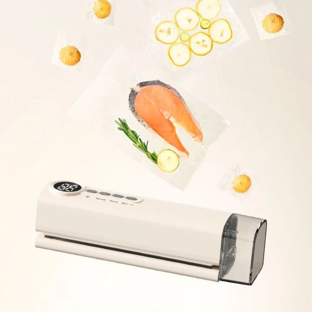 Handheld Automatic Vacuum Sealer USB Charging Plastic Food Sealer with Strong Suction Compact Food Bag Sealer Fruits