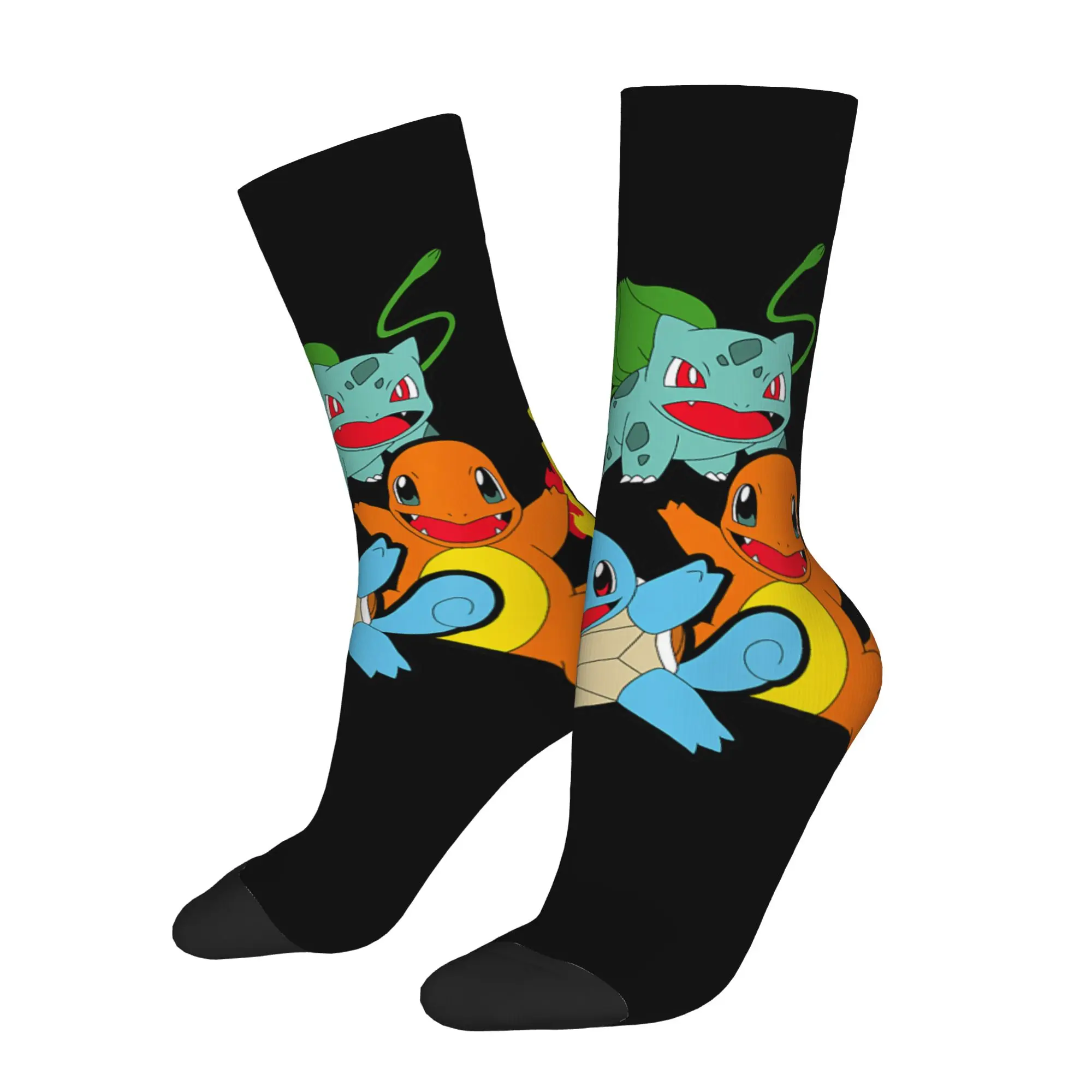 sports socks Pokemon Group Shot Classic First Generation Retro  Street Style Novelty Seamless Crew Crazy Sock