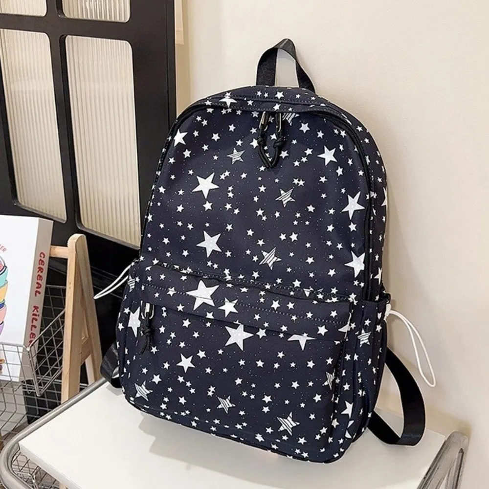 Starry Sky Star Backpack Print Lightweight Nylon Backpack Large Capacity College Style Students School Bag