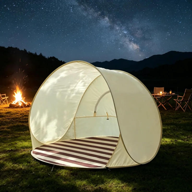 

One Click Open Camping Tent, Outdoor Portable Large Space Sunshade Shelter, Waterproof Beach Garden Tent for Adults & Baby