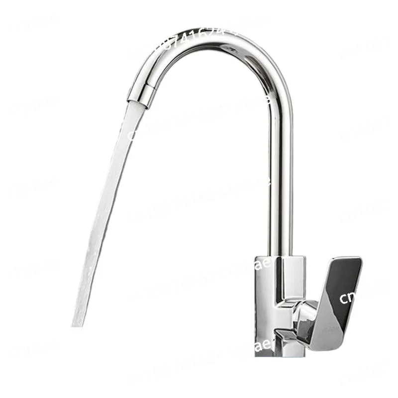 Copper Core Kitchen Household Hot and Cold Water Faucet Switch Stainless Steel Sink Basin Rotatable Double Control Cold Wate