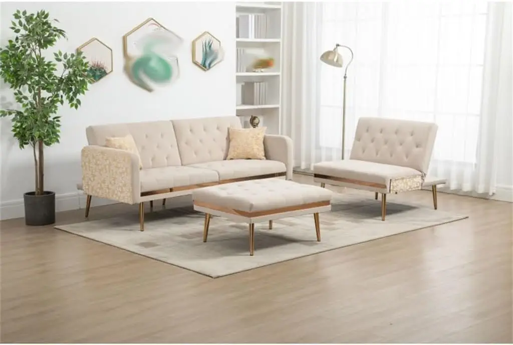 Detachable Cushions, with A Movable Footstool, Suitable for Liveing Room