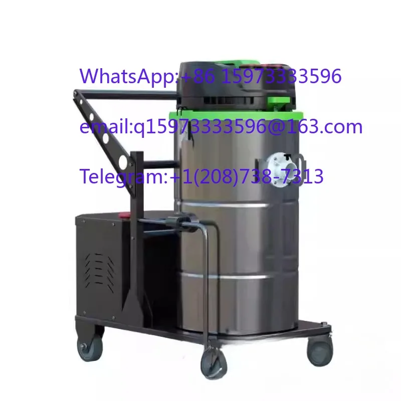 Heavy Duty L-G Single Drum Industrial Dust Collector, High Suction Fixed Vacuum Cleaner for Machinery Workshop Iron Filings