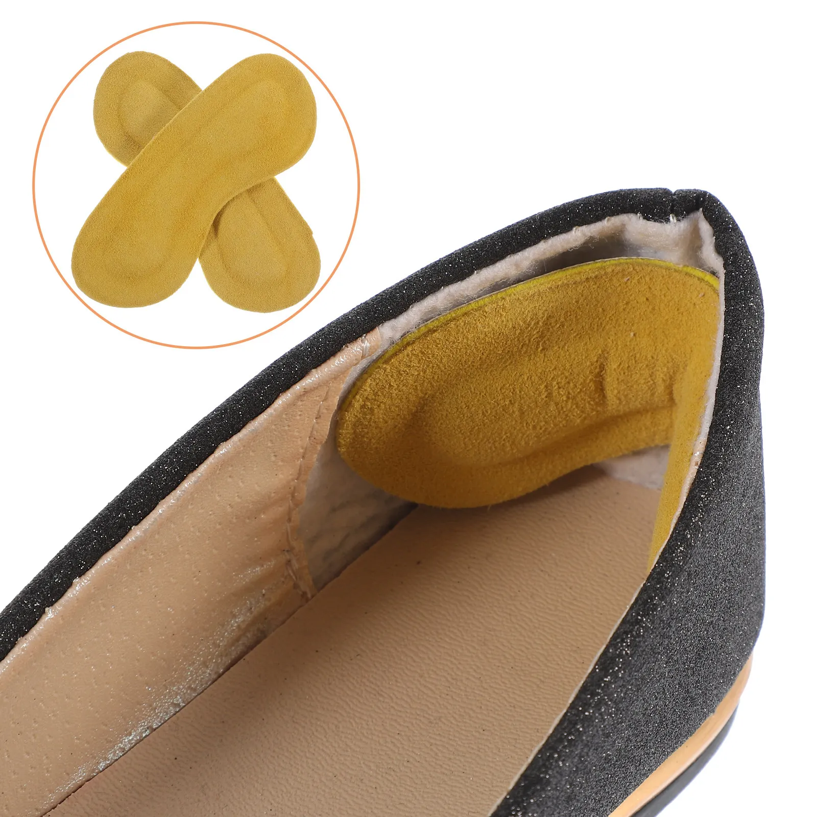 4Pairs Anti-Slip Heel Pads for Women Comfortable Wear-Resistant Heel Cushions to Prevent Blisters and Sliding in Loose Shoes