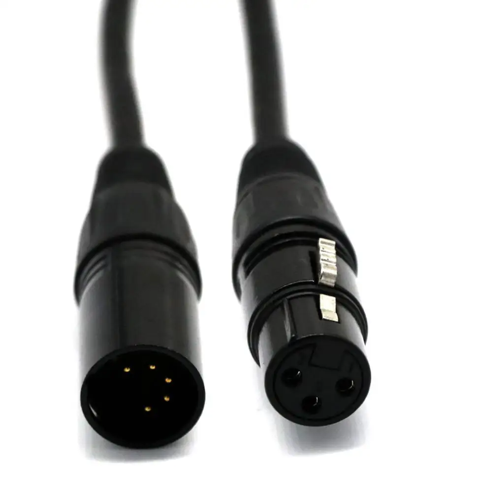 محول DMX 5-Pin DMX ذكر إلى 3-Pin XLR أنثى كابل محول سلك الرصاص