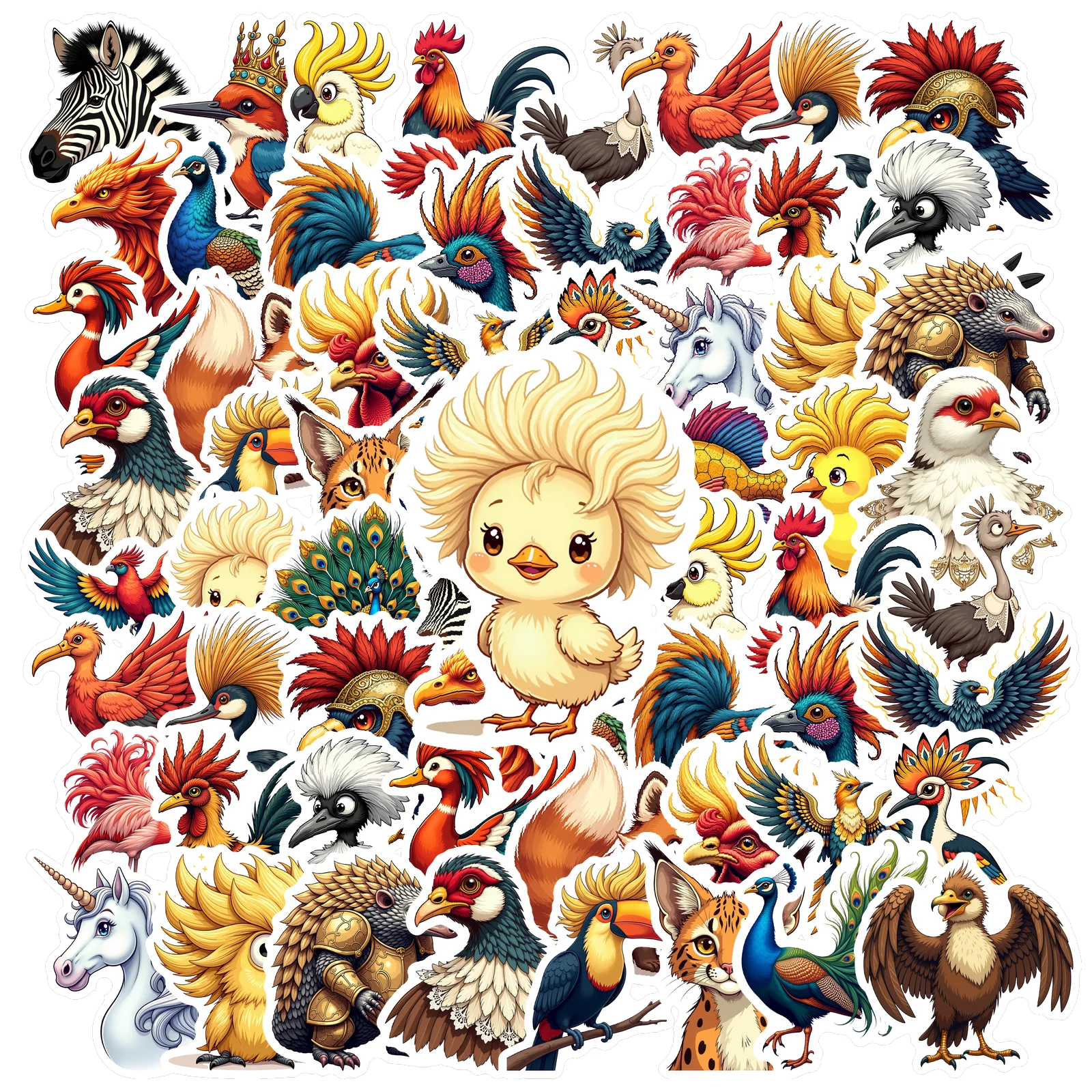 35pcs-50pcs Colorful Stickers Realistic Animal Stickers Stationery Stickers For DIY Phone Guitar Laptop Notebook Suitcase Cup