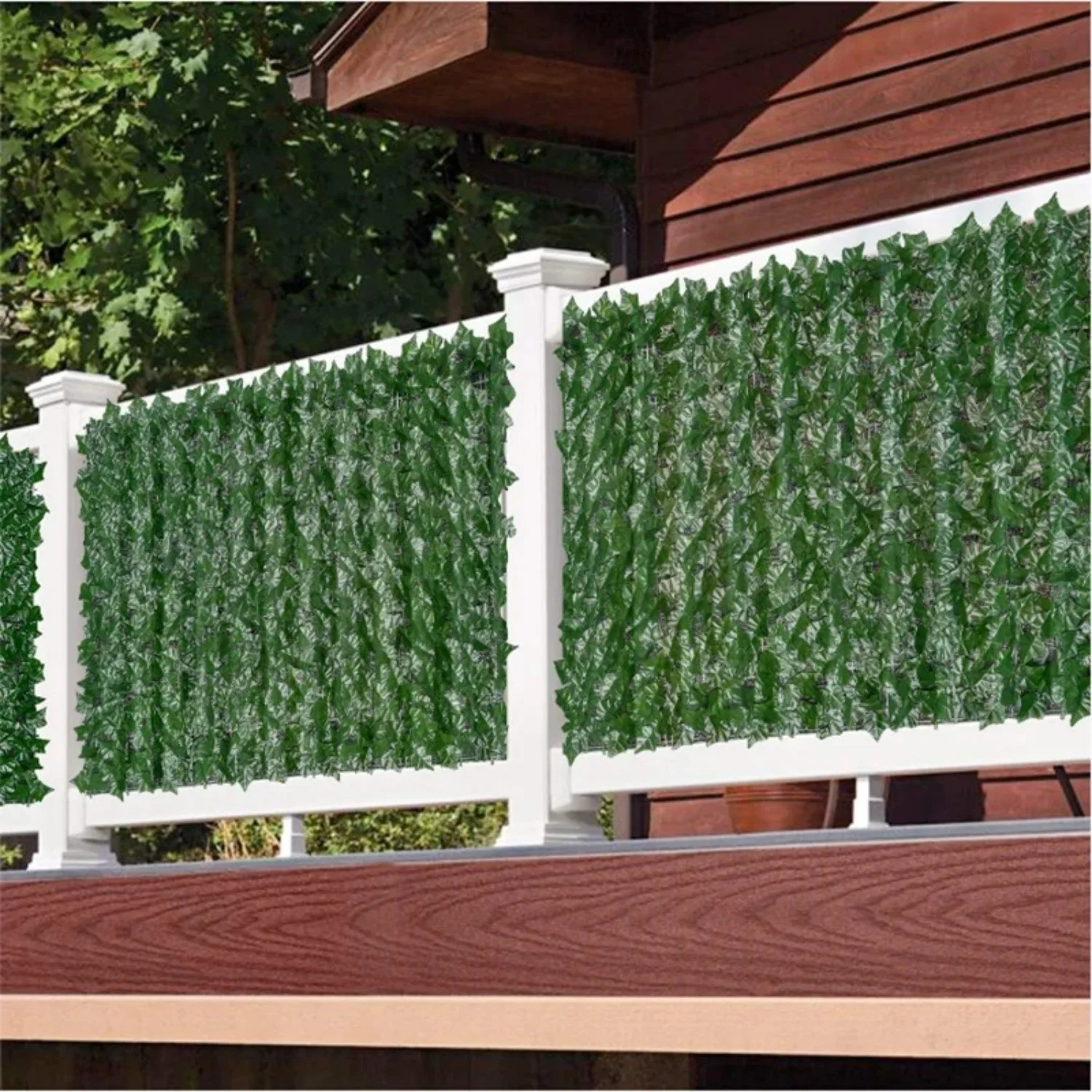 Künstlicher Efeu-Sichtschutzzaun 50x300cm 100x300cm 4 Blattmuster Künstliche Grüne Blatthecke für Garten- und Balkondekoration im Freien – Detail 6
