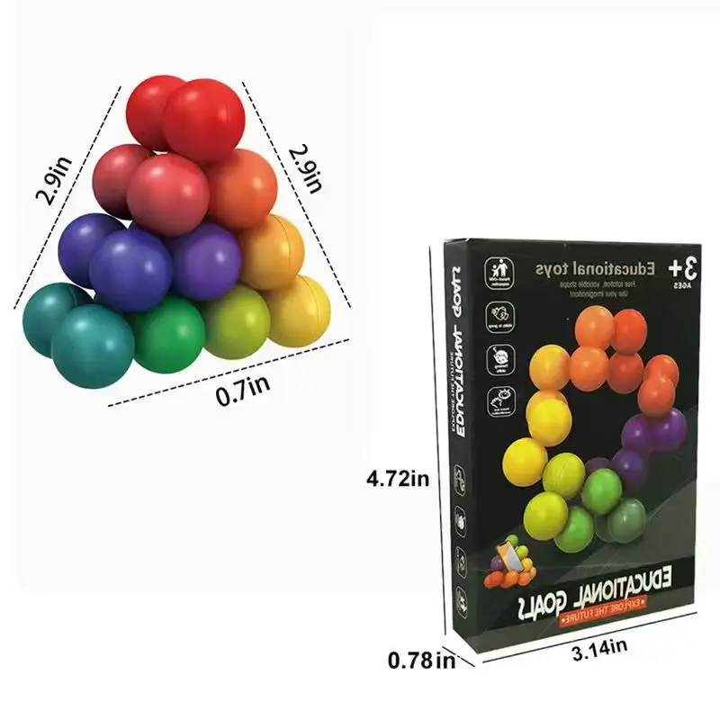 3D Cube Balls Kreatywne klocki Puzzle Zabawka edukacyjna dla dzieci Antystresowa gra kieszonkowa Wczesna nauka Kształty Dowolny Twist Nie magnetyczny